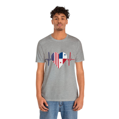United State & Panama Unisex Short Sleeve Tee, Camisa Unisexo manga corta Estados Unidos y Panamá