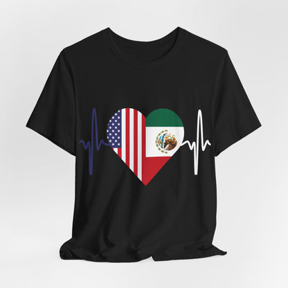 Mexico and United State Short Sleeve Tee I Camisa Unisexo manga corta México y Estados Unidos