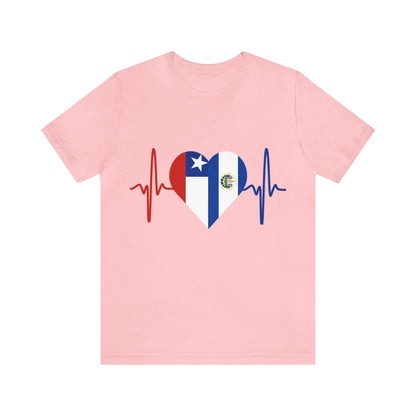El Salvador & Chile Unisex Short Sleeve Tee I Camisa Unisexo manga corta El Salvador y Chile