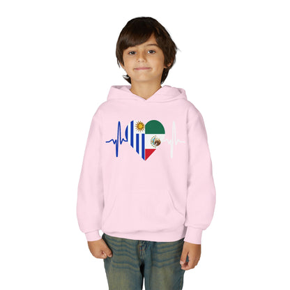 Mexico and Uruguay Youth Hooded Sweatshirt I Sudadera para Niños México y Uruguay
