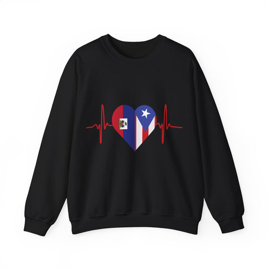 Haití and Puerto Rico Crewneck Sweatshirt I Sudadera Unisex Haití y Puerto Rico