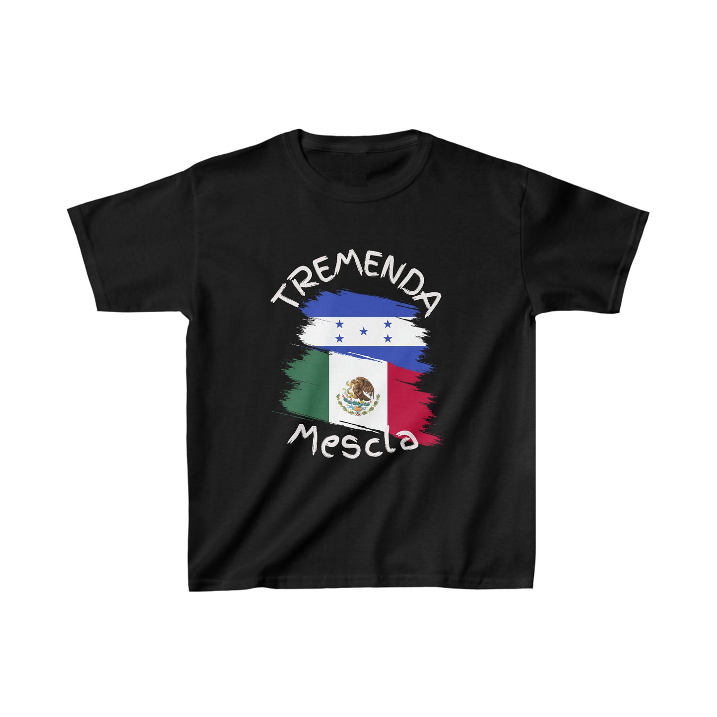 Tremenda Mescla I Honduras & Mexico Kid's Tee I Camiseta para Niños Honduras y Mexico I Cultura Puertorriqueña y Hondureña
