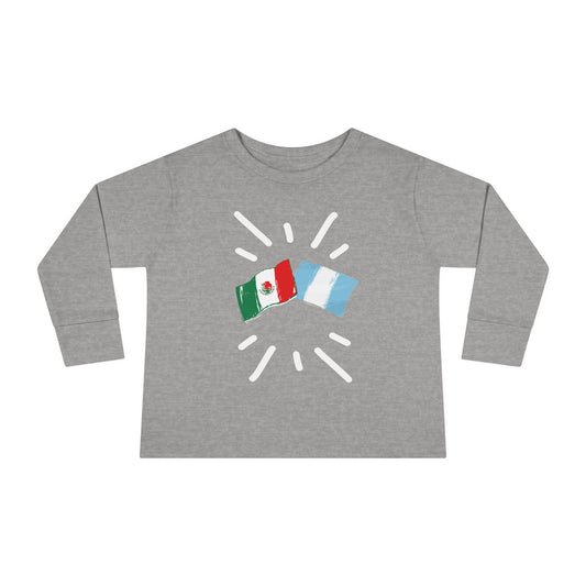 Guatemala and Mexico Long Sleeve Toddler Tee I Camiseta manga larga para Toddler Guatemala y México I Cultura Guatemalteco y Mexicanos