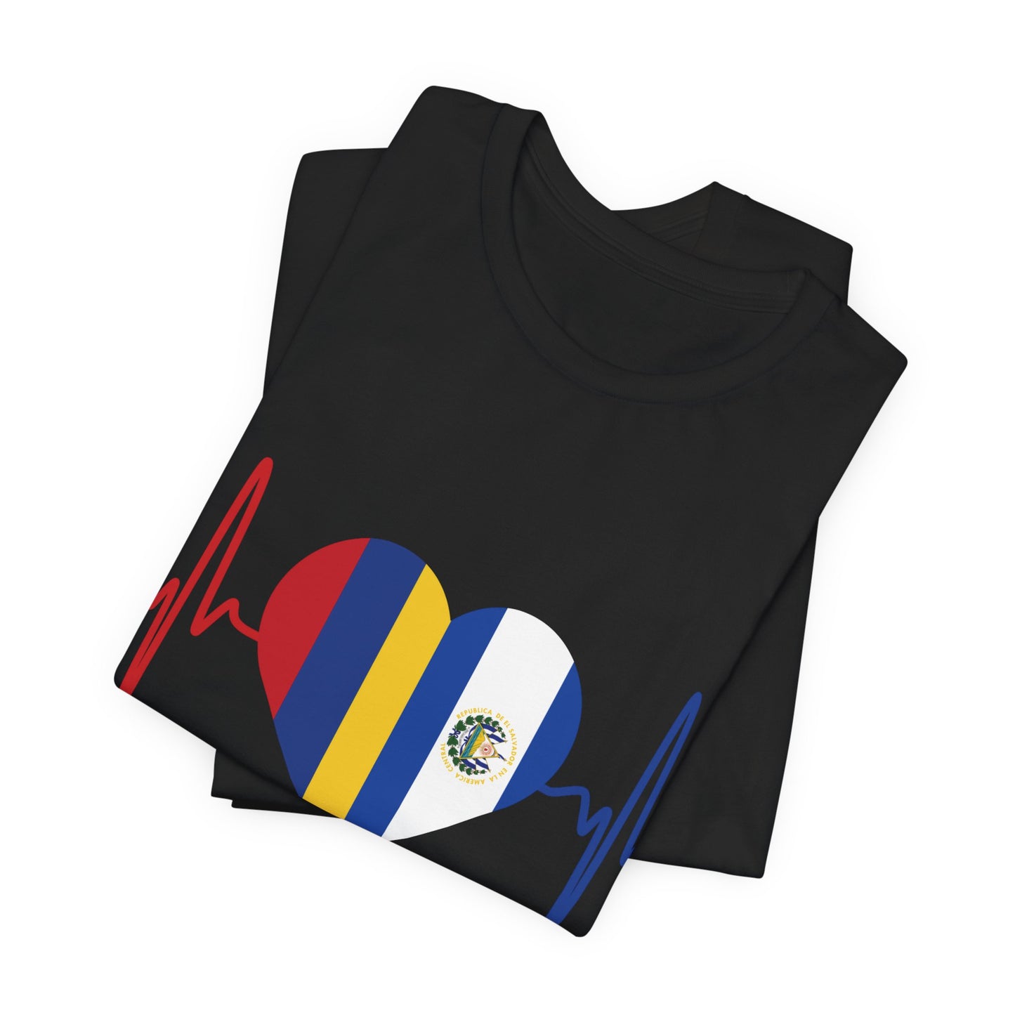 El Salvador & Colombia Unisex Short Sleeve Tee I Camisa Unisexo manga corta El Salvador y Colombia I Cultura Salvadoreña y Colombiana