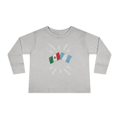 Guatemala and Mexico Long Sleeve Toddler Tee I Camiseta manga larga para Toddler Guatemala y México I Cultura Guatemalteco y Mexicanos