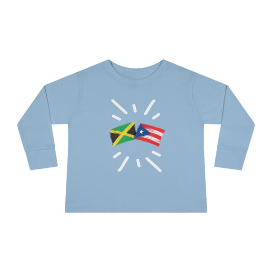 Jamaica and Puerto Rico Long Sleeve Toddler Tee I Camiseta manga larga para Toddler Jamaica y Puerto Rico
